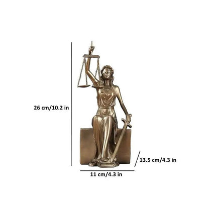Royelux Blindfolded Lady Justice Statue - Themis Goddess Figurine with Scales & Sword-Royale Basic