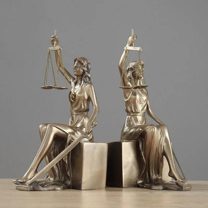 Royelux Blindfolded Lady Justice Statue - Themis Goddess Figurine with Scales & Sword-Royale Basic