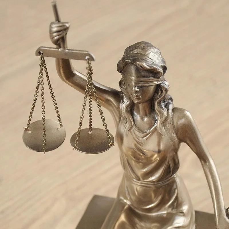 Royelux Blindfolded Lady Justice Statue - Themis Goddess Figurine with Scales & Sword-Royale Basic