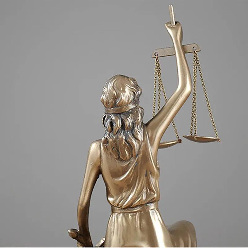 Royelux Blindfolded Lady Justice Statue - Themis Goddess Figurine with Scales & Sword-Royale Basic