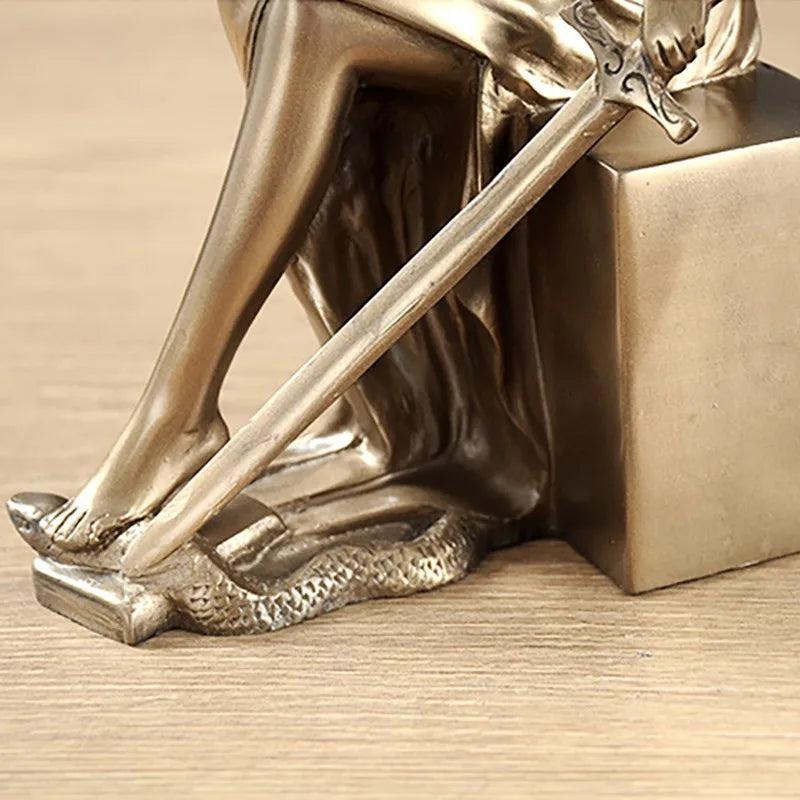 Royelux Blindfolded Lady Justice Statue - Themis Goddess Figurine with Scales & Sword-Royale Basic