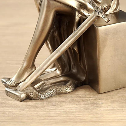 Royelux Blindfolded Lady Justice Statue - Themis Goddess Figurine with Scales & Sword-Royale Basic