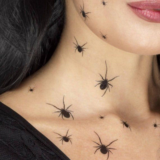 Rayvia Halloween Spider Bat Tattoo Sticker Sheet Temporary Body Art Decor