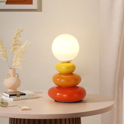 Lumora Sculptural Glazed Ceramic Table Lamp, Opal Orb Diffuser