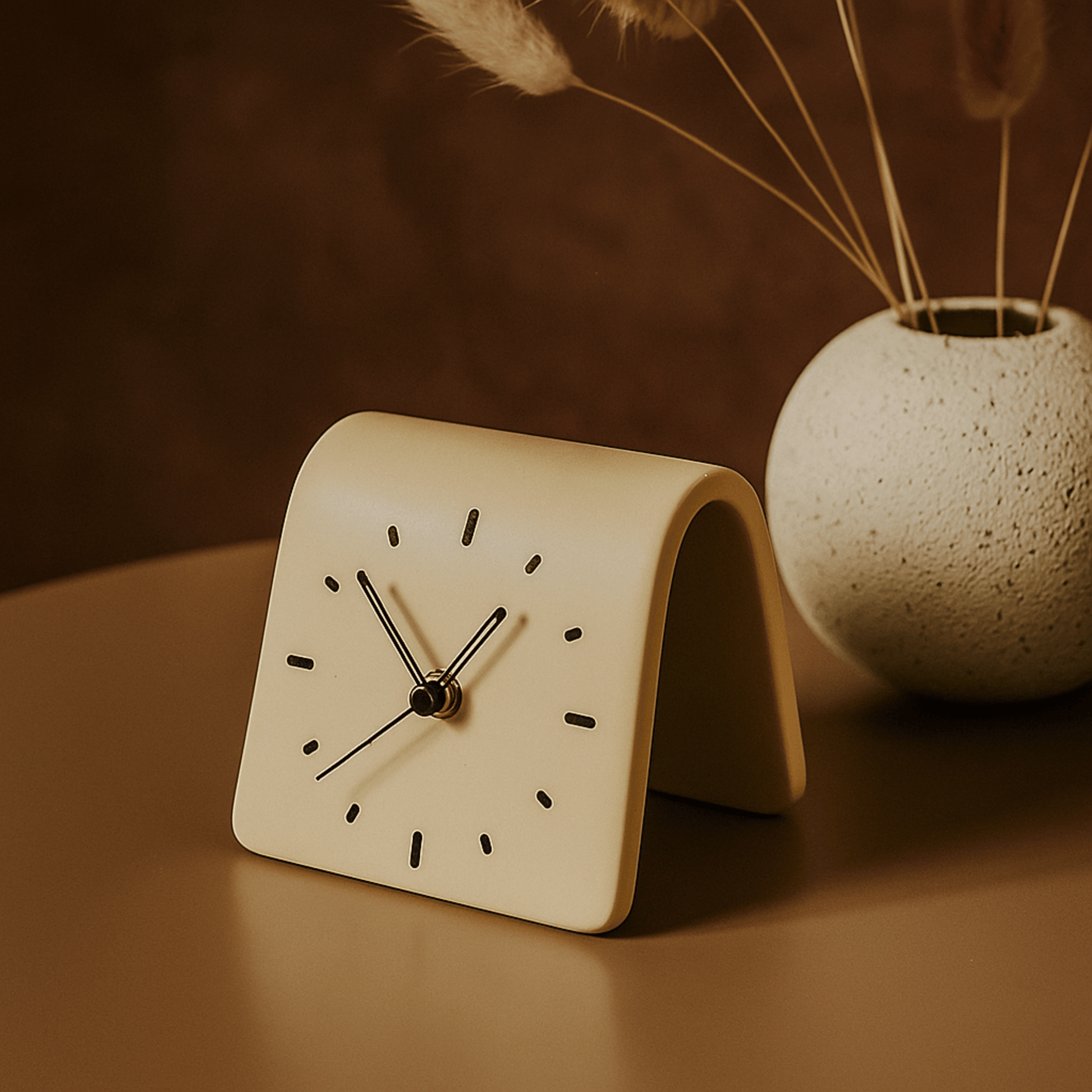 Tilje Silent Ceramic Desk Clock for Modern Homes