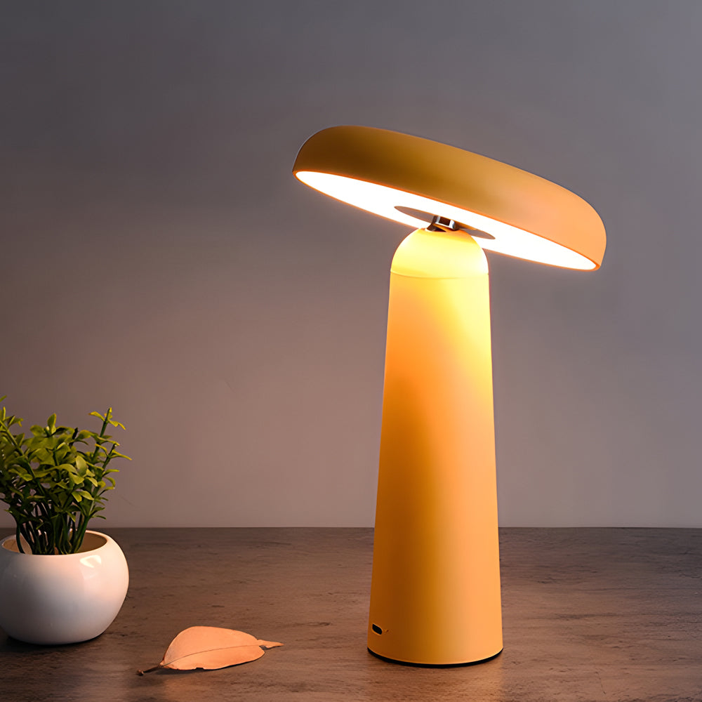 Tiltable Mushroom Touch Dimmable USB Rechargeable Table Lamp 1