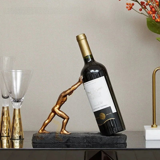 Titania Bronze Wine Holder – Sculptural Tension for Fine Wines