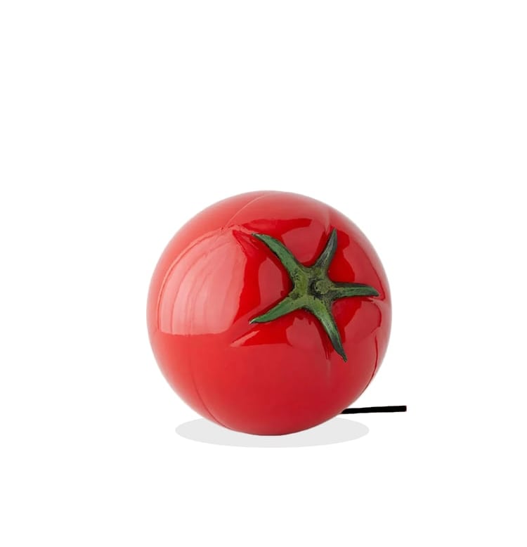 LuxRoyale Creative Tomato Glass Table Lamp, Ambient Night Light for Bedside Decor