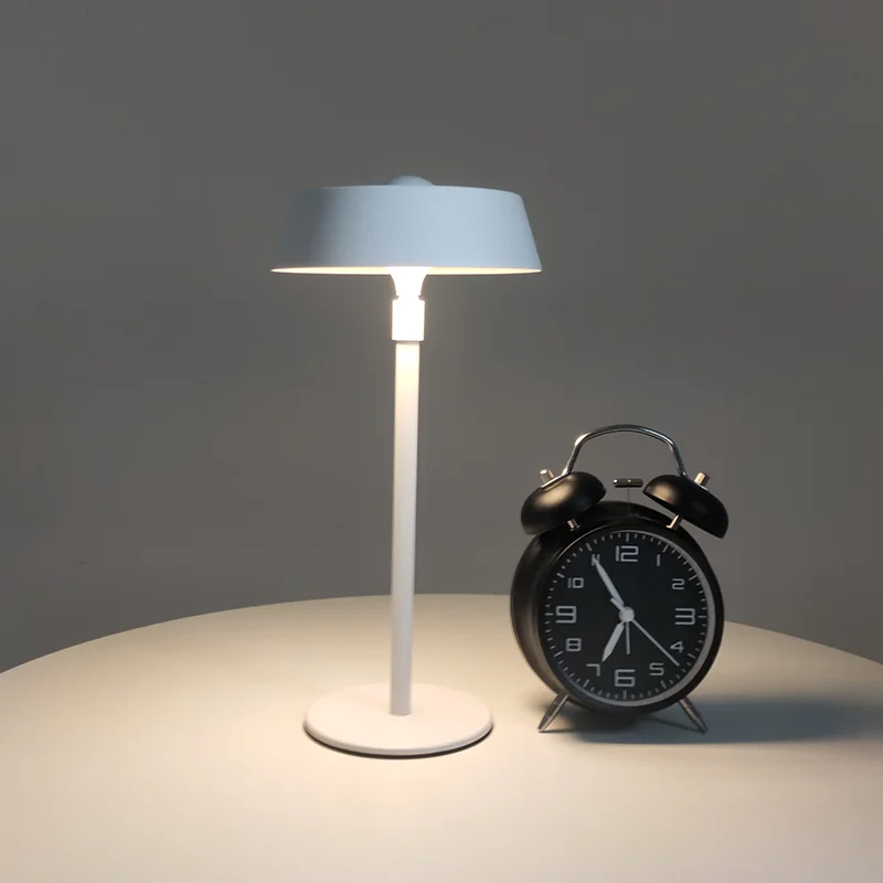 Portable LED Table Lamp - Wireless Rechargeable Desk Light for Bedroom and Study - White