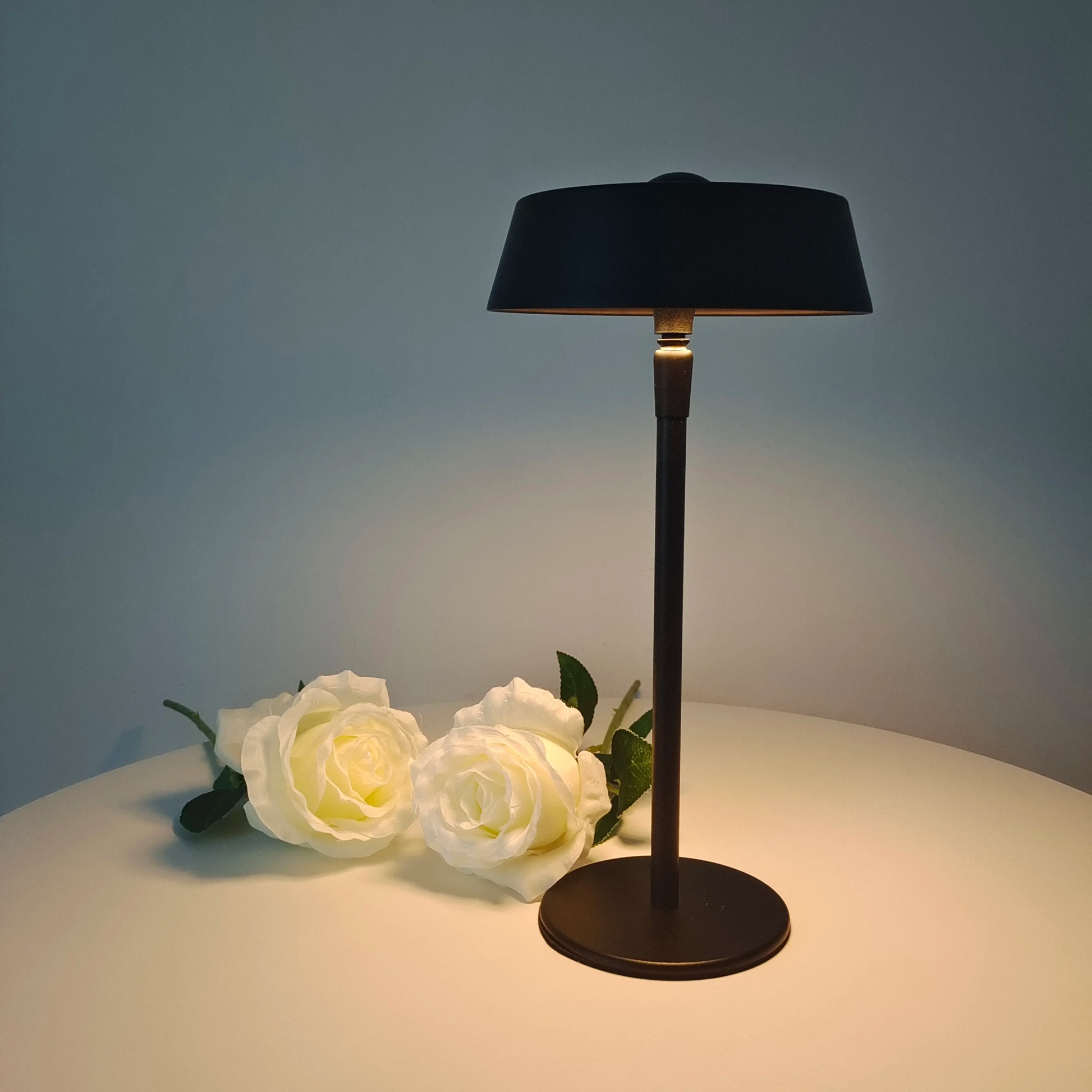 Portable LED Table Lamp - Wireless Rechargeable Desk Light for Bedroom and Study - White