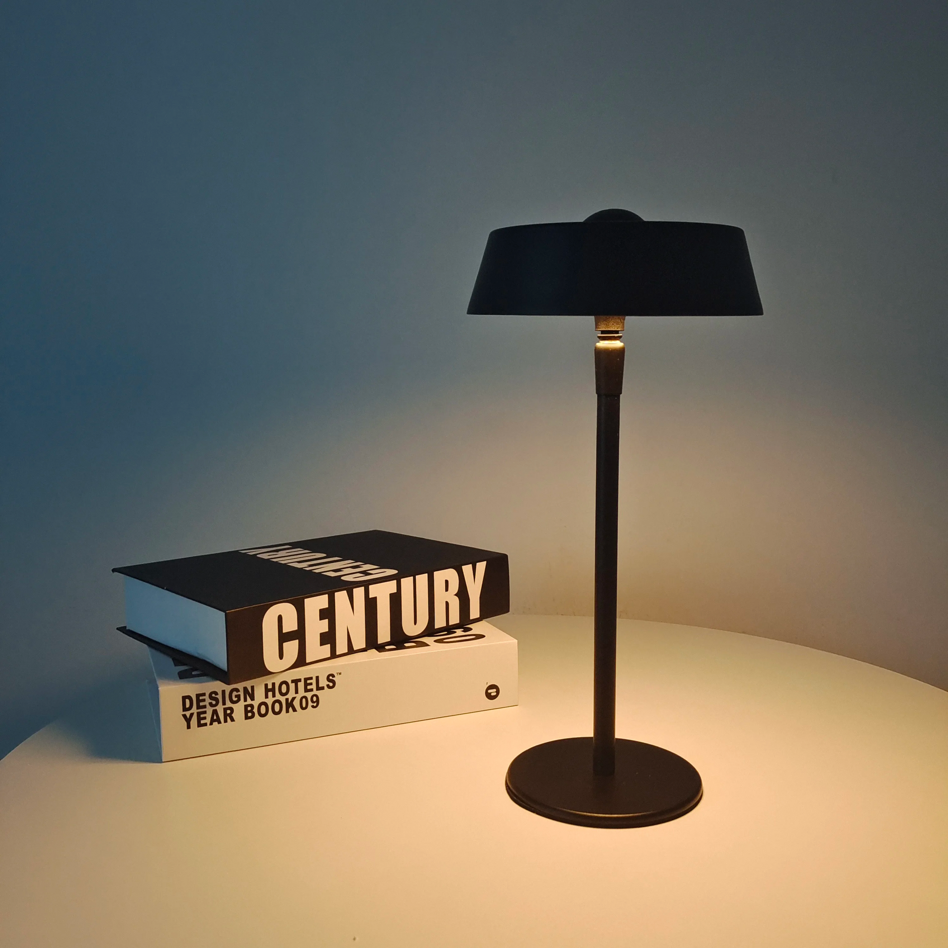 Portable LED Table Lamp - Wireless Rechargeable Desk Light for Bedroom and Study - Black