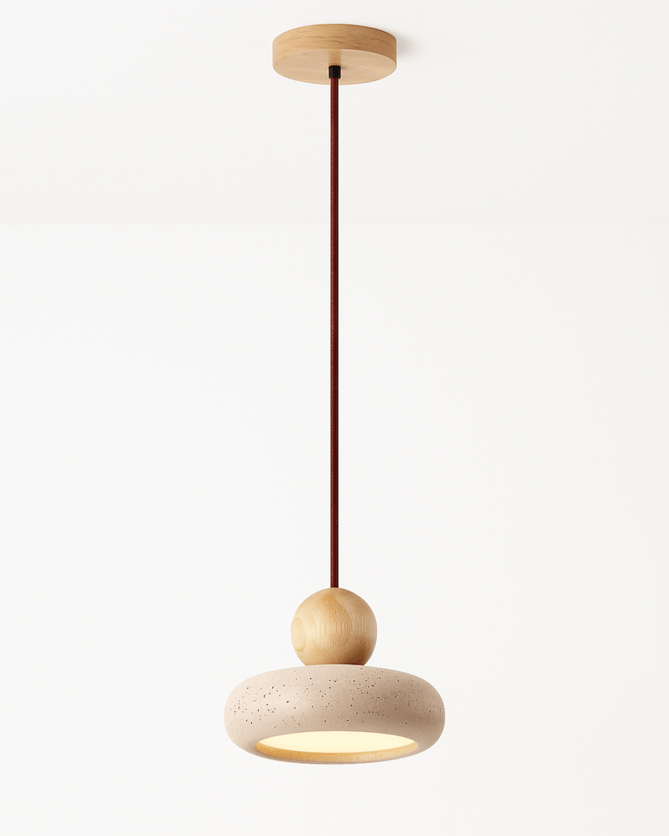 TraverLamp Wabi Sabi Floating Travertine Pendant Light 0