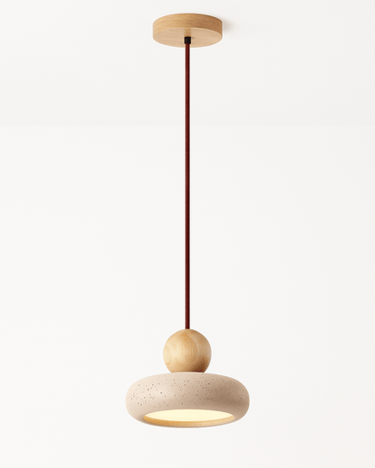 TraverLamp Wabi Sabi Floating Travertine Pendant Light 0