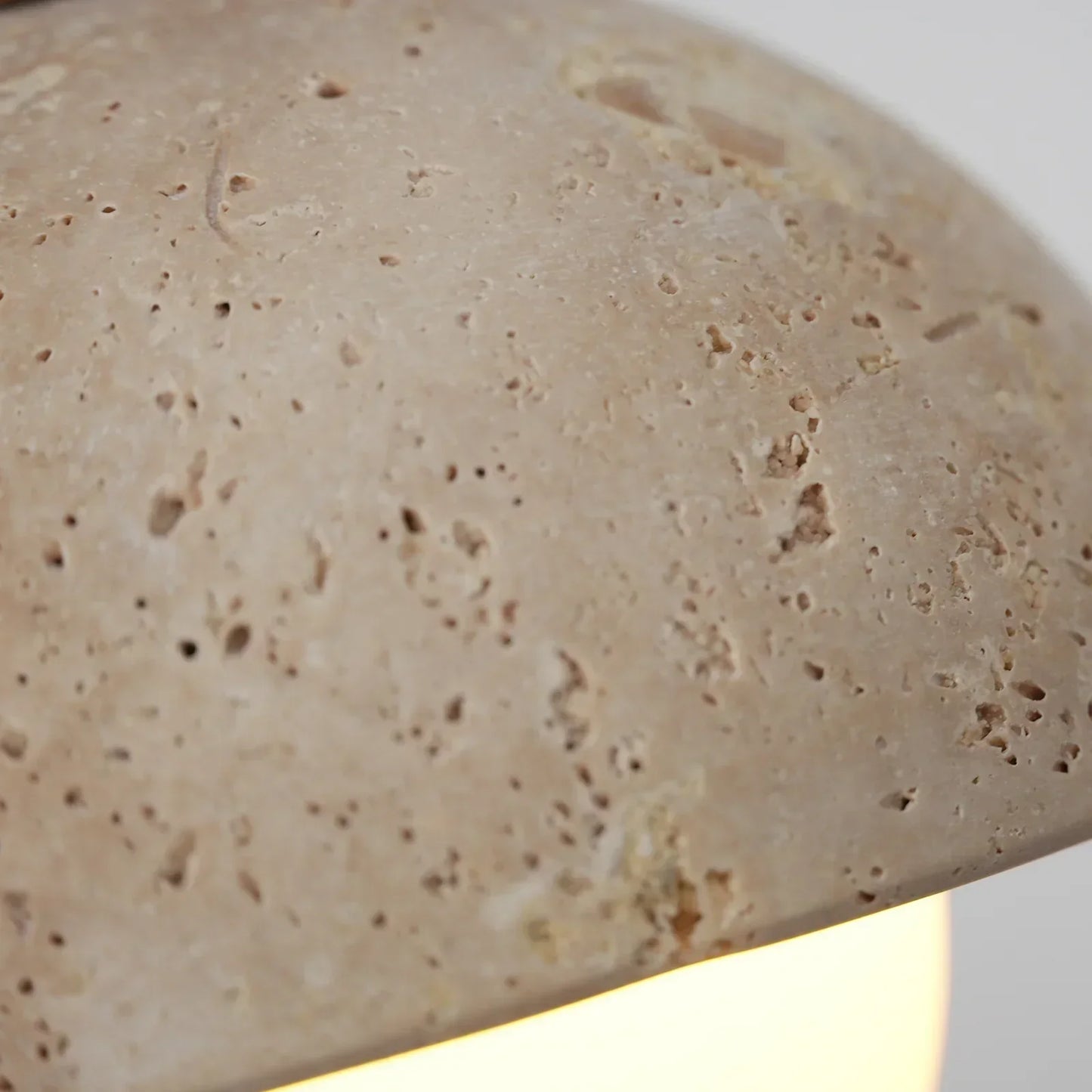 RoyaleGlow Travertine & Glass Dome Pendant Light - Modern Organic Sconce