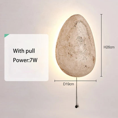 Travertine Wall Light | Stone Wall Sconce — Wabi-Sabi Living Room 0