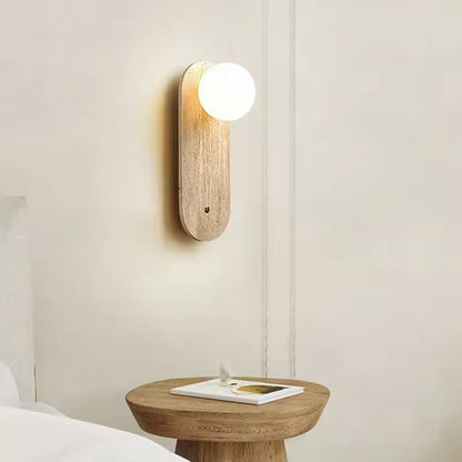 Travertine Wall Sconce | Stone Wall Light — Organic Modern Bedroom 3