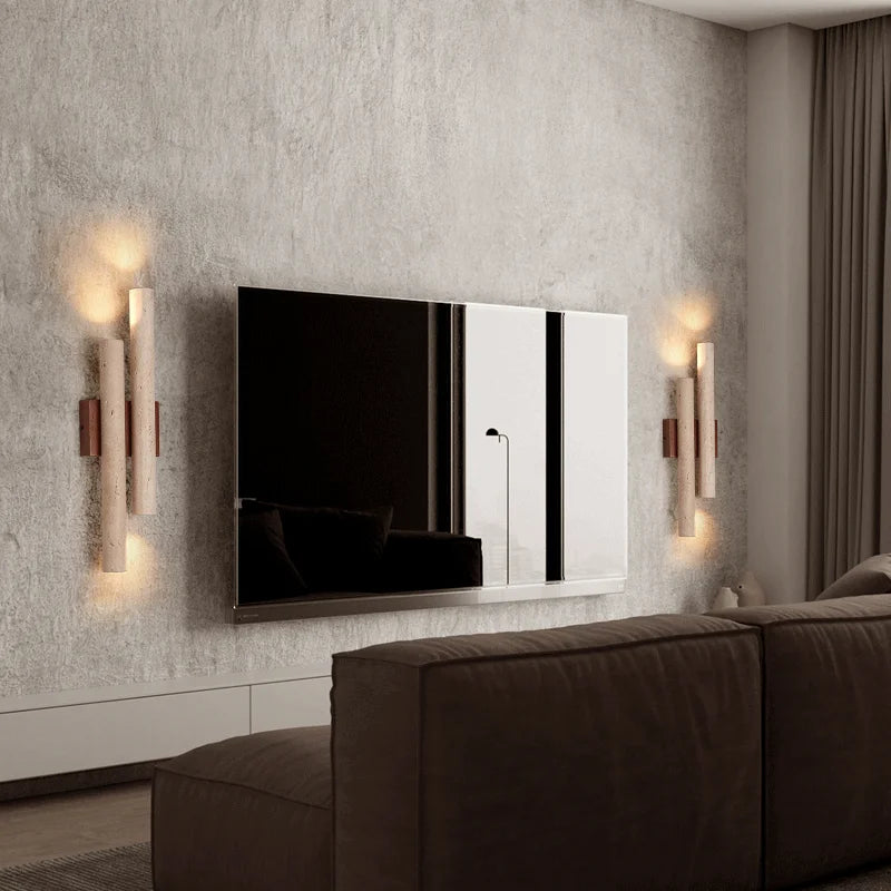 Travertine stone bedroom wall lamp up and down 5