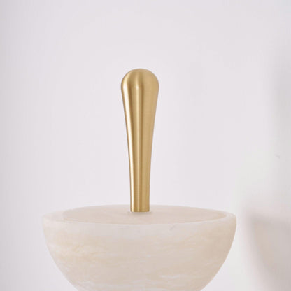 RoyaleGlow Triple Alabaster Wall Sconce - Brass Fixture with Natural Stone Shades