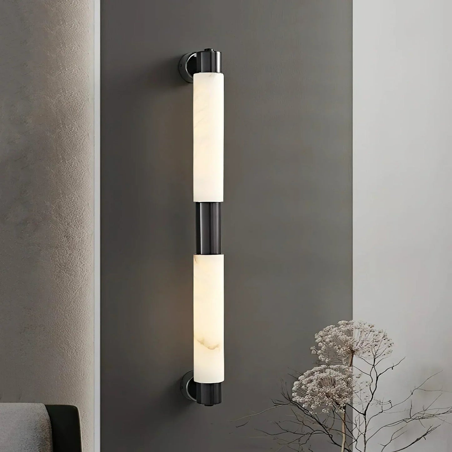 Tube Alabaster Cylinder Wall Lamp 4