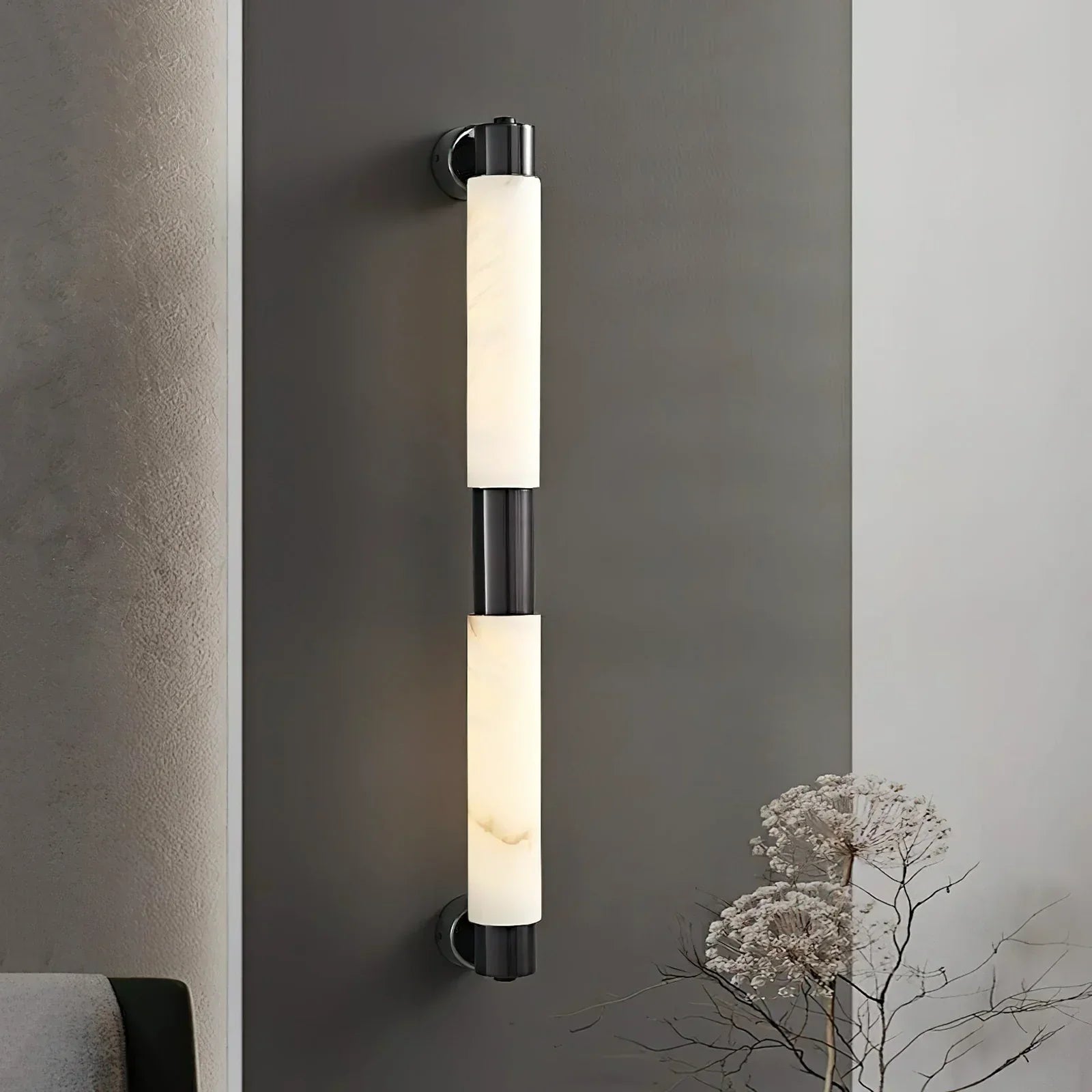 Tube Alabaster Cylinder Wall Lamp 4