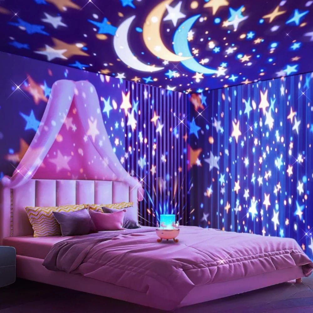 LuxRoyale Starry Night Projection Light With Rotating Sky For Kids Bedtime