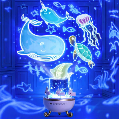 LuxRoyale Starry Night Projection Light With Rotating Sky For Kids Bedtime