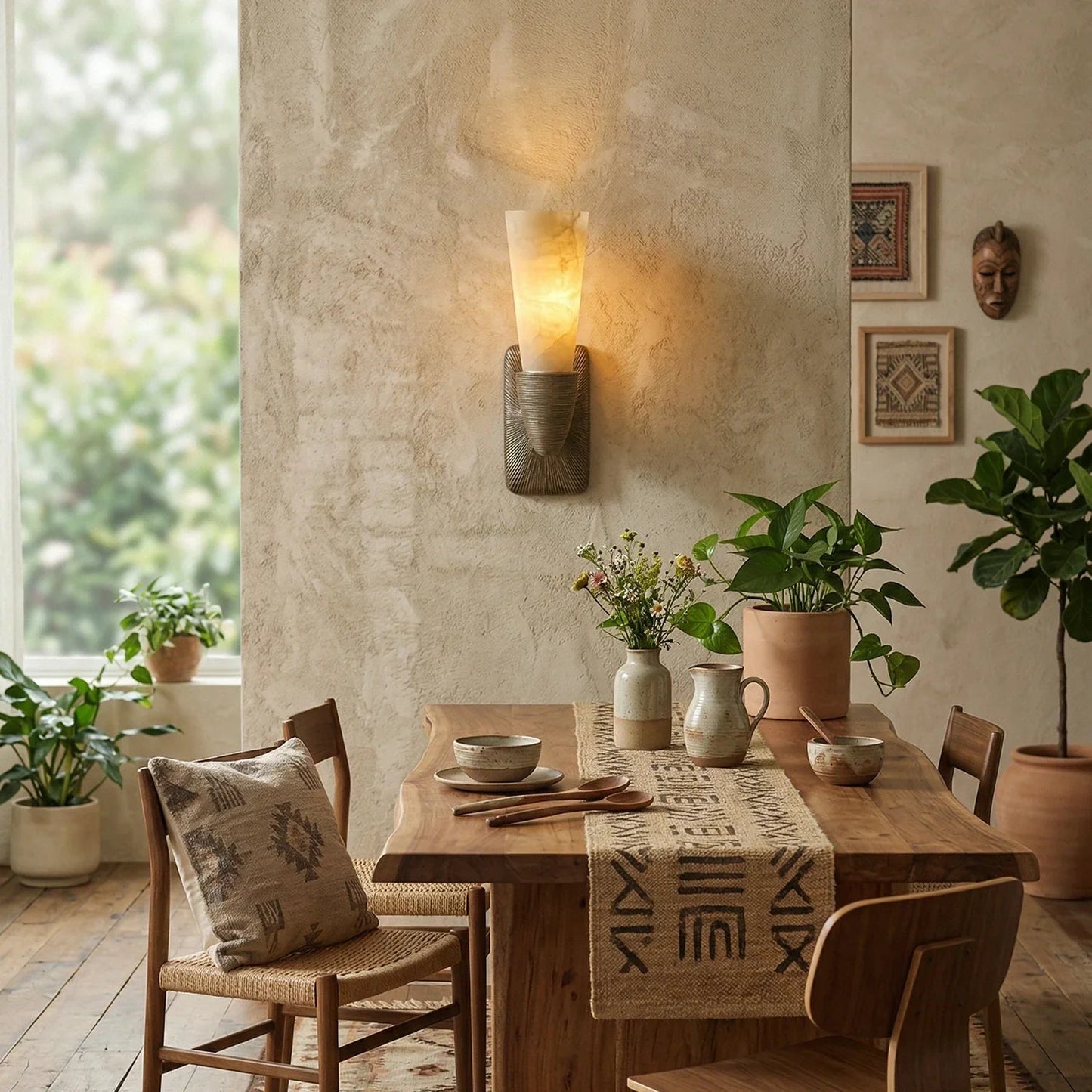 Twist Tapered Alabaster Wall Sconce 0