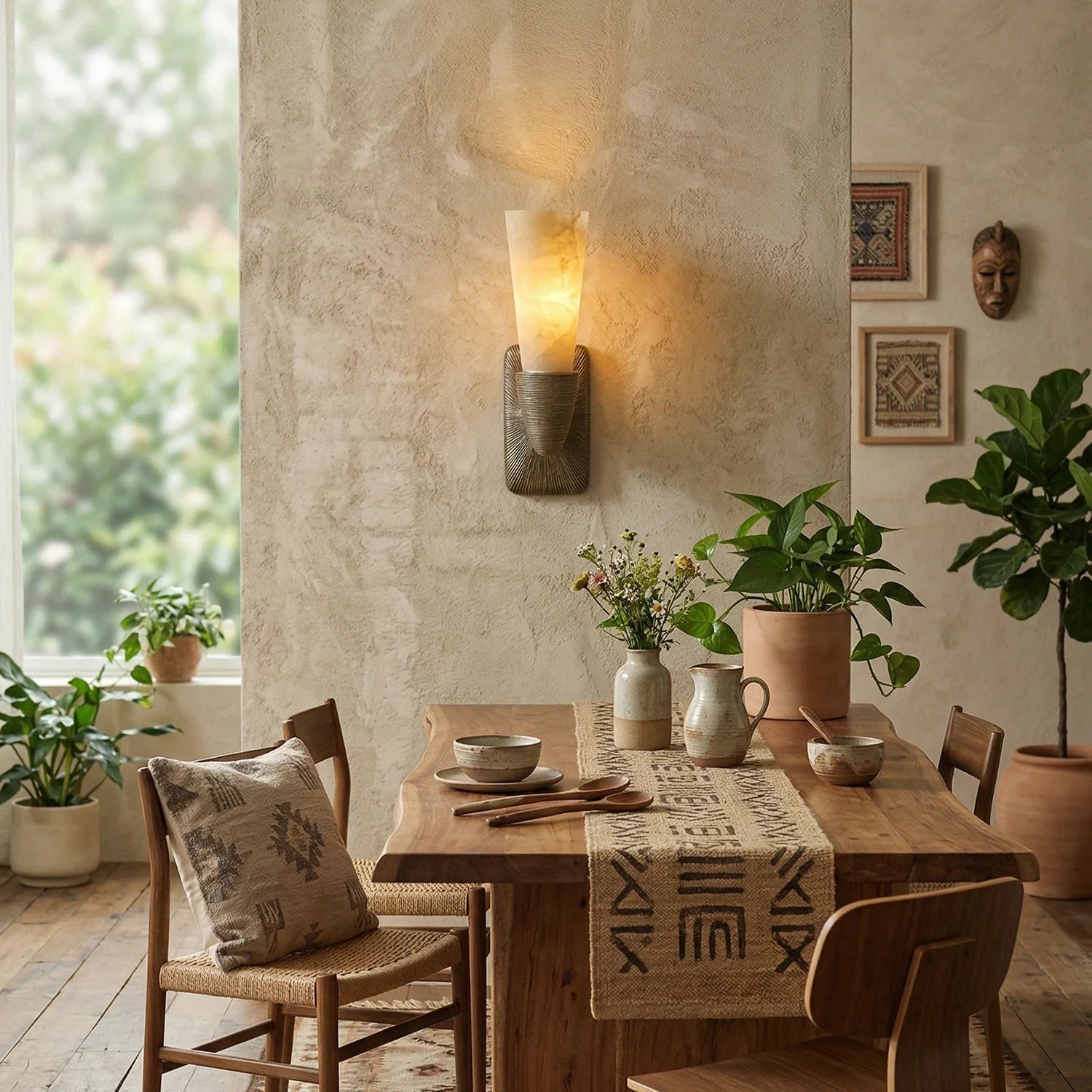 Twist Tapered Alabaster Wall Sconce 0