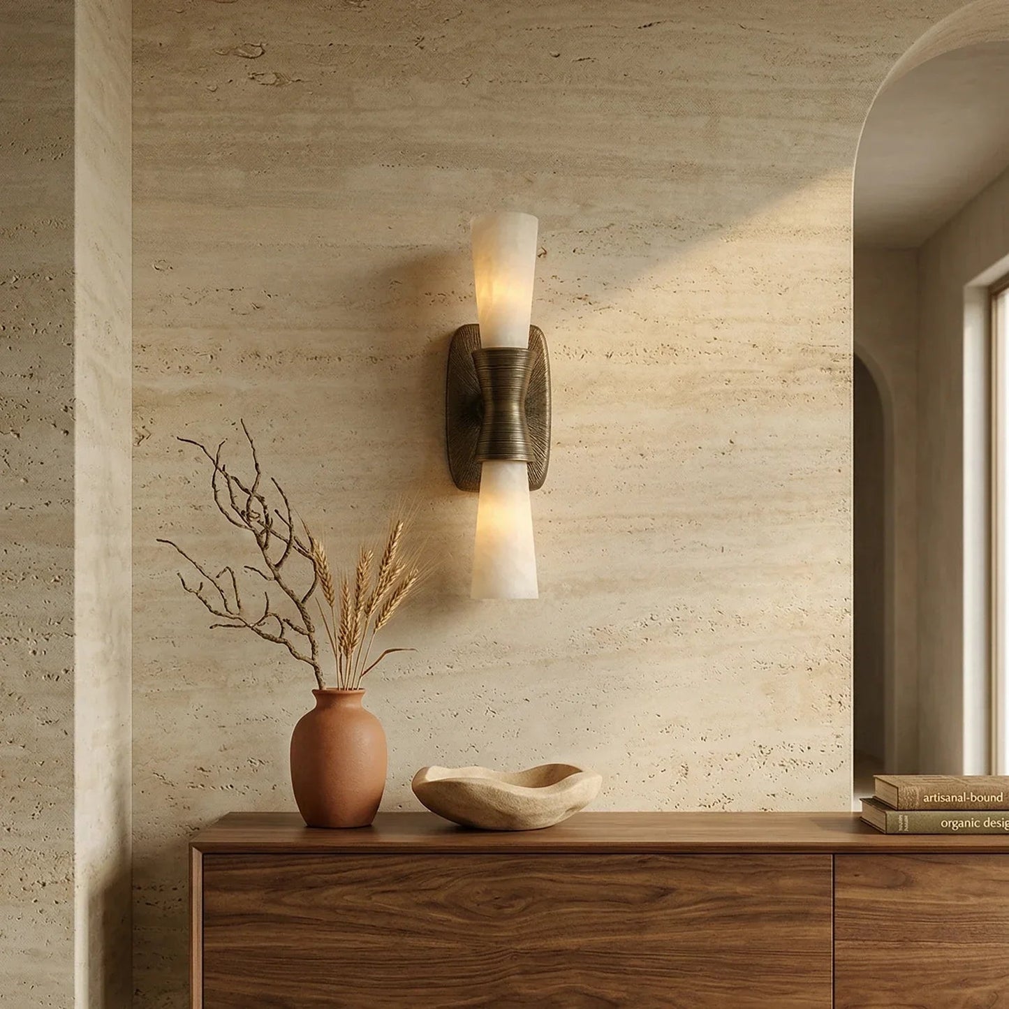 Twist Tapered Alabaster Wall Sconce 2