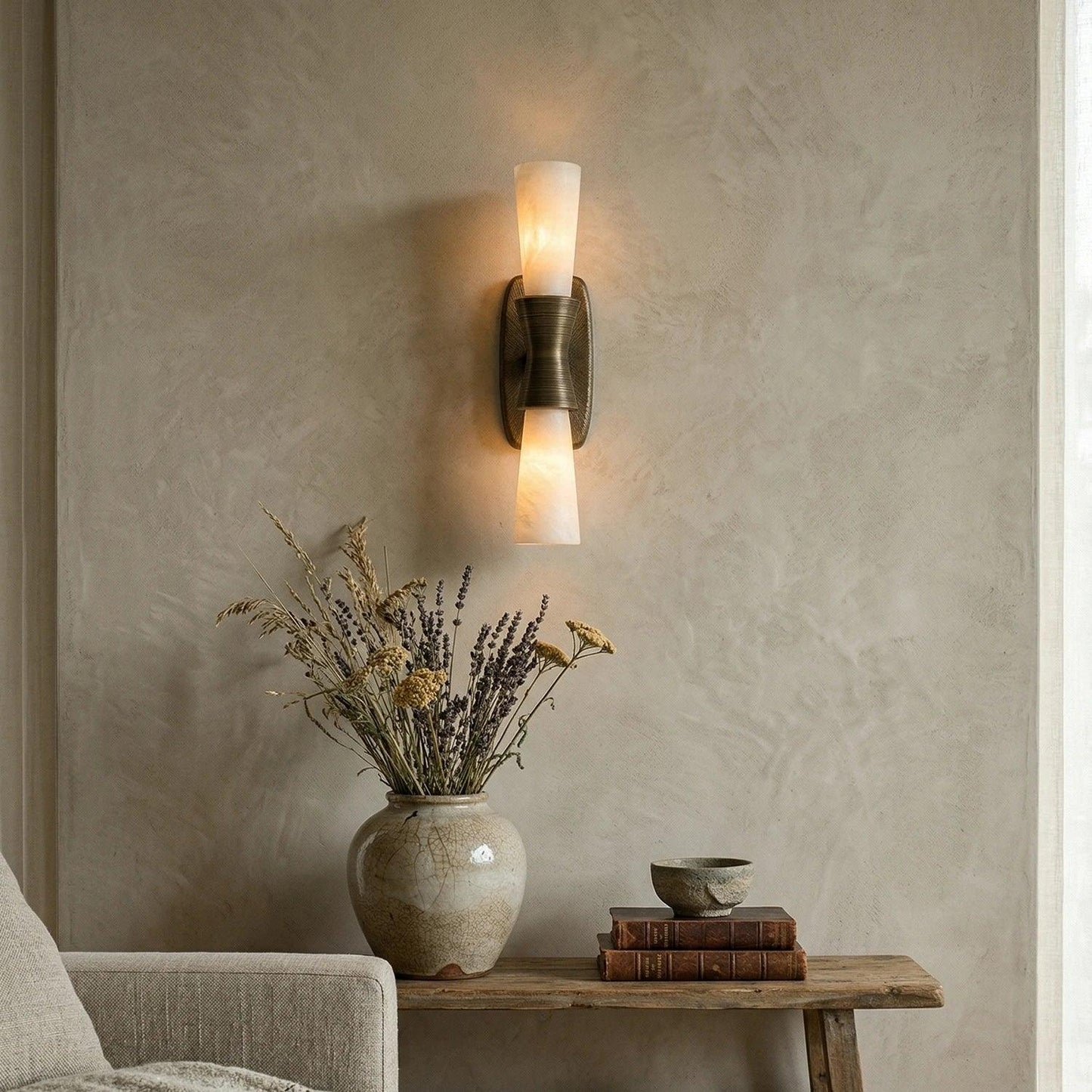 Twist Tapered Alabaster Wall Sconce 3