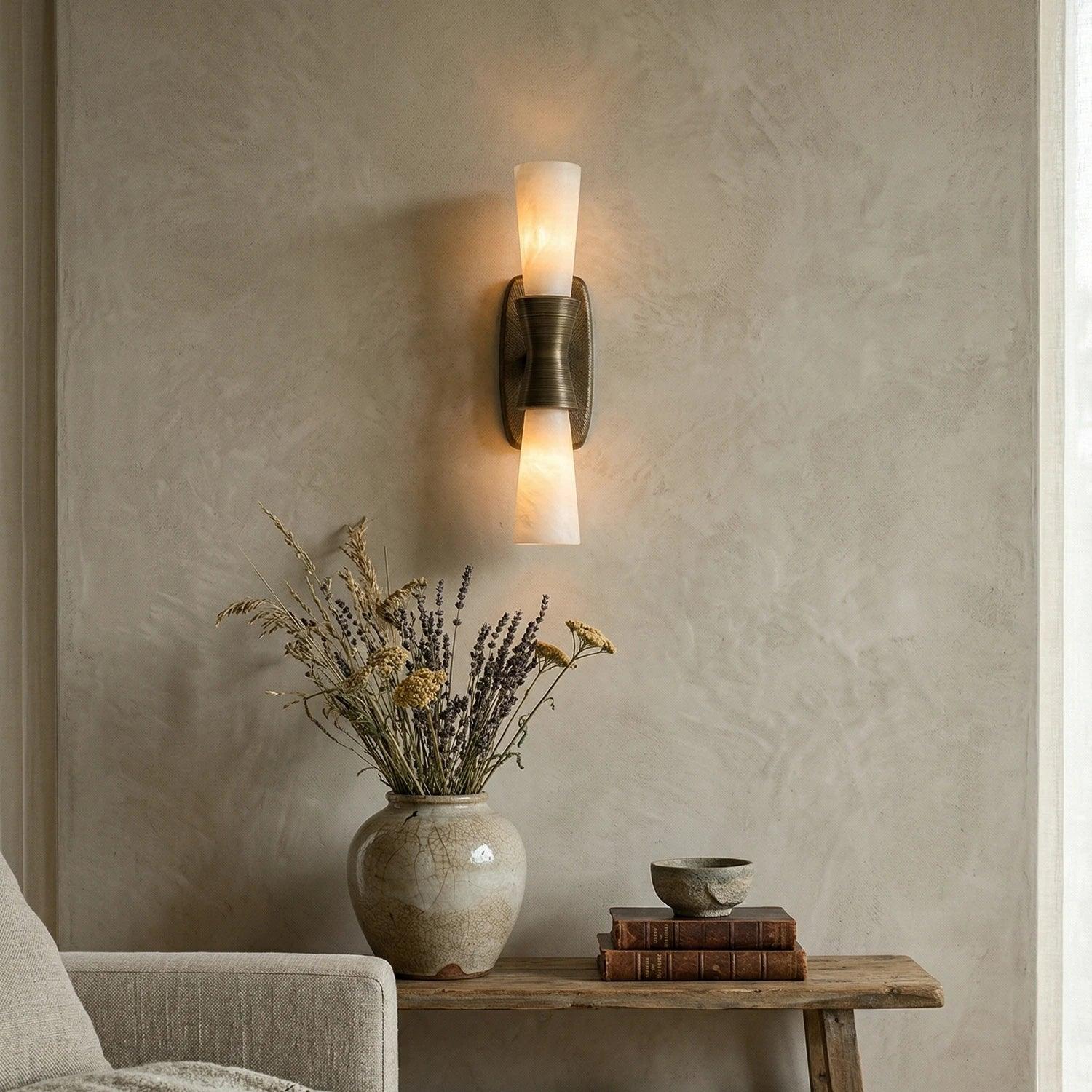 Twist Tapered Alabaster Wall Sconce 3