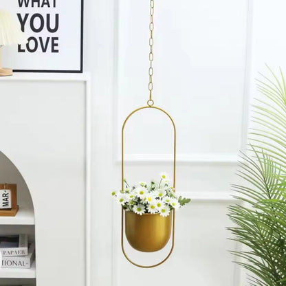 Luxora Nordic Style Metal Hanging Flower Pot - Metal Wall and Ceiling Hanging Planter