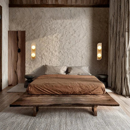 Royelux Natural Travertine Wall Sconce Modern Stone LED Wall Light