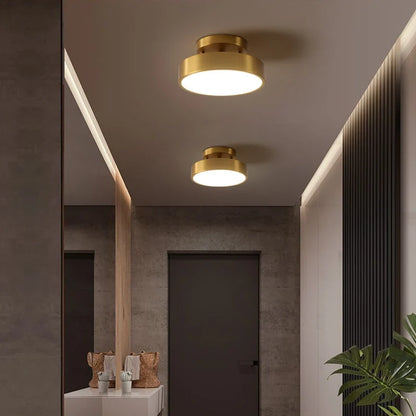 LuxRoyale Modern Gold LED Ceiling Spotlight - Dimmable Rotating Directional Flush Mount