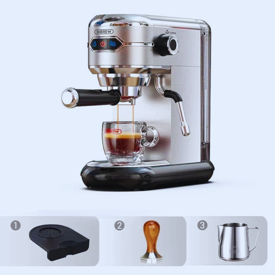 Slim Espresso Machine – 20-Bar Semi-Automatic Coffee Maker for ESE Pods & Ground Coffee