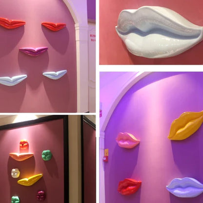 RoyaleGlow Pop Art Lips Wall Sculpture - Modern Glam Room Decor Statement Piece