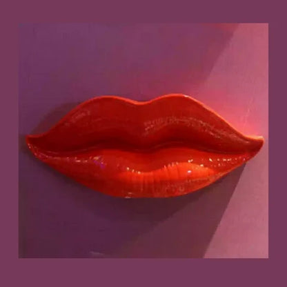 RoyaleGlow Pop Art Lips Wall Sculpture - Modern Glam Room Decor Statement Piece