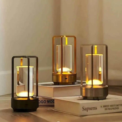 RoyaleGlow Cordless Crystal Lantern Lamp – Contemporary & Modern Table Accent