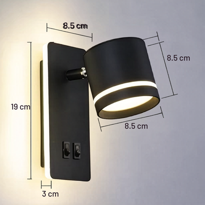 Lumora Nordic Minimalist Rotatable LED Wall Sconce Lamp - Modern Black and White Wall Lights for Reading and Ambient Lighting