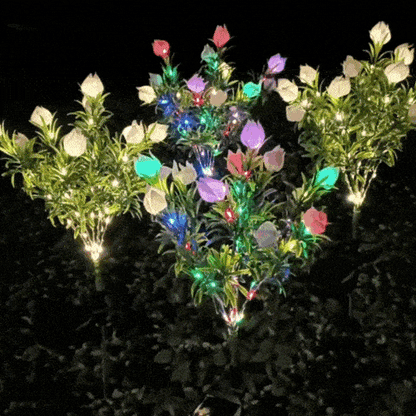 LuxRoyale Solar Flower Lights For Garden Pathway And Patio Decor