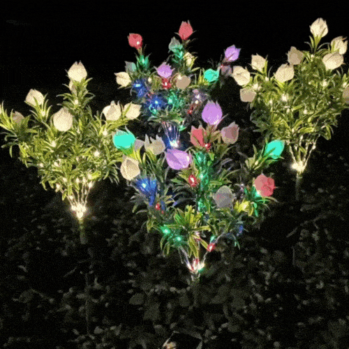 LuxRoyale Solar Flower Lights For Garden Pathway And Patio Decor