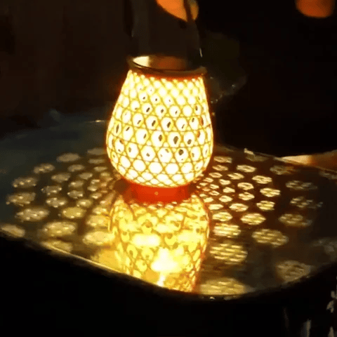 LuxRoyale Solar Powered Woven Lantern Outdoor Garden Light Weather Resistant