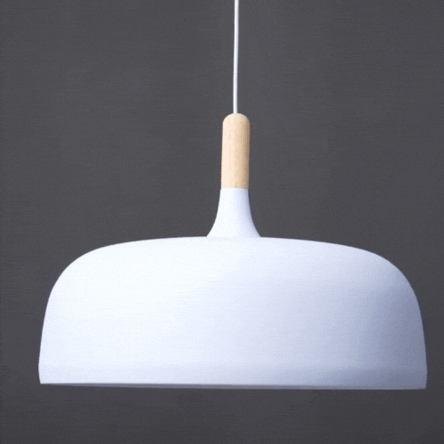 Royallure Black Pendant Light - Nordic Wood and Zinc Hanging Lights for Kitchen Lighting