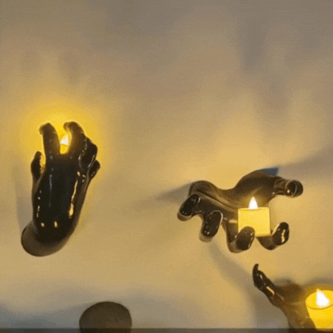 LuxRoyale Wall Mounted Creepy Hands Candle Holder Gothic Halloween Decoration