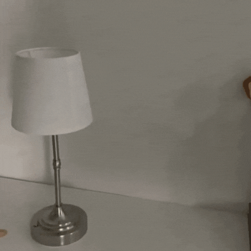 LuxRoyale Rechargeable Table Lamp Brushed Metal Base Soft Fabric Shade