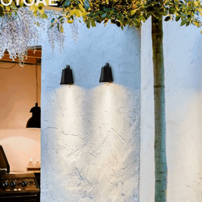 LuxRoyale Outdoor Wall Light - Industrial Metal Bell Sconce IP65 Waterproof