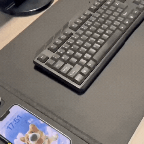 Royallure ChargePad Flex Desk Mat – Reversible Wireless Charging with Vegan Leather & Felt