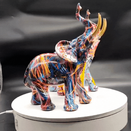 RoyaleGlow Elephant Sculpture Art - Nordic Graffiti Resin Figurine Home Decor Ornament