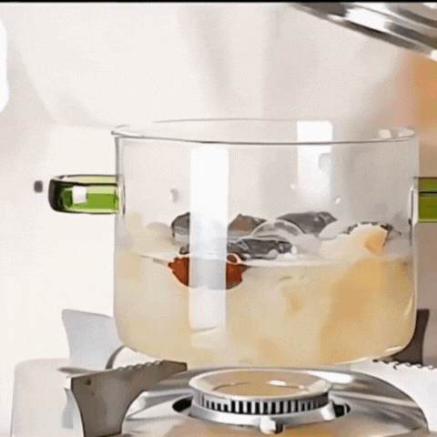 Royaleva 54oz Borosilicate Glass Cooker – Heat-Resistant Transparent Soup Pot with Handle