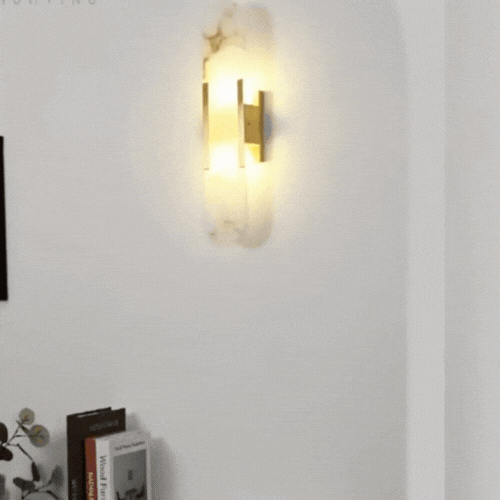RoyaleGlow Marble Bedside Wall Lights - Modern Stone Sconce for Bedroom and Living Room